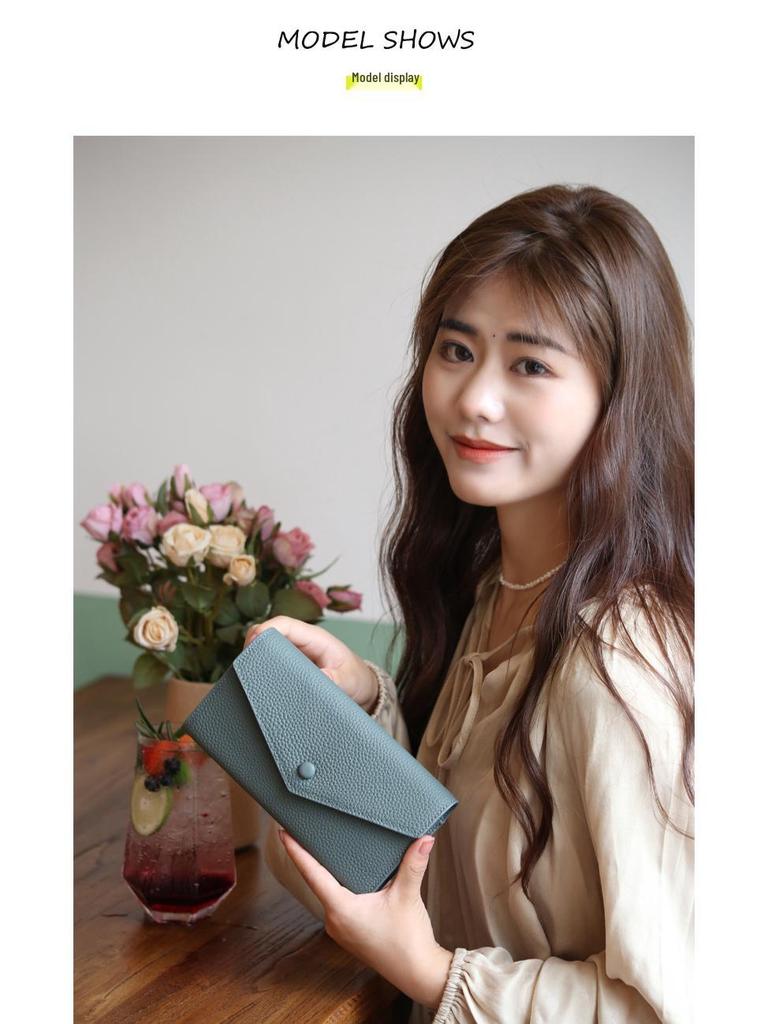 2024 Women's Genuine Leather Multifunction Long Wallet and Coin Purse with Phone Holder