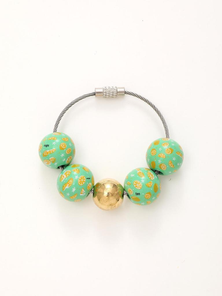 Independence Day & Halloween Sports Style Wooden Bead Keychain Bracelet