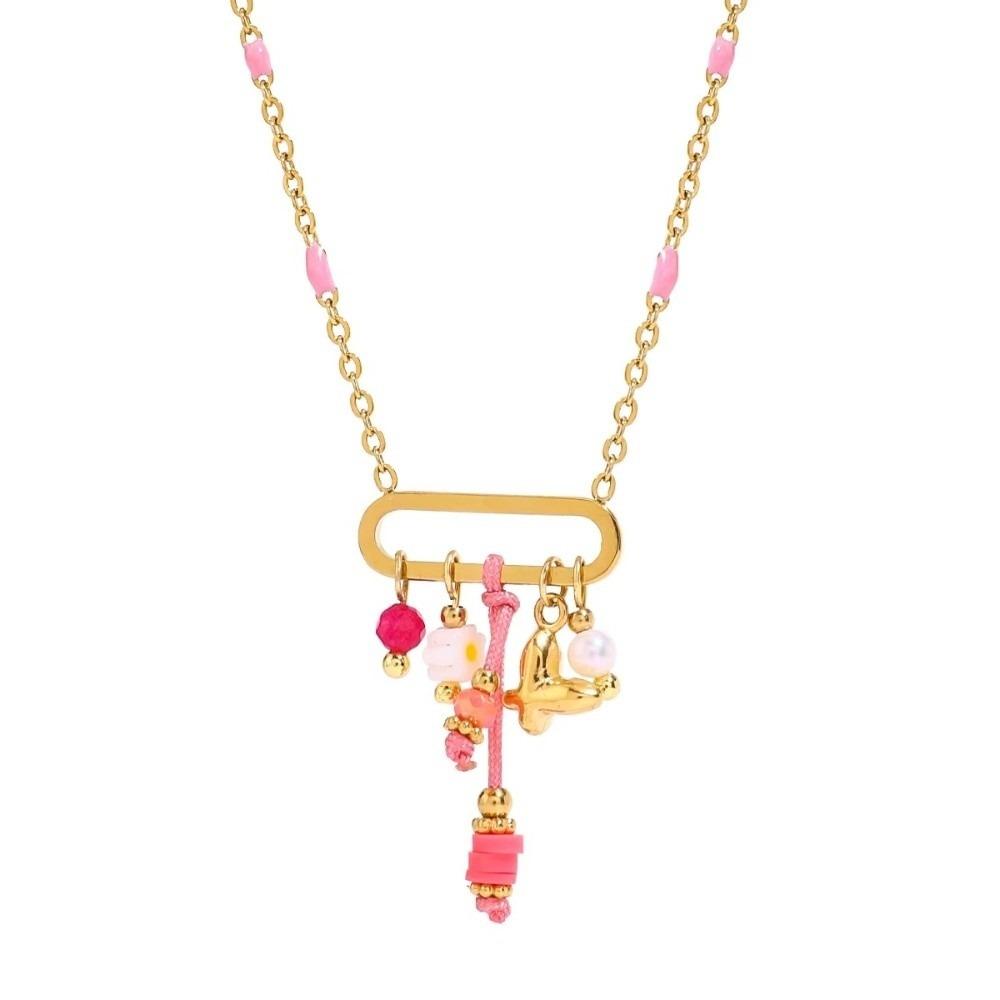 

New Ocean Vacation Style Pearl Color Color Crystal Jewelry Accessories Pink Necklaces Charm Pearl Crystal Pendants