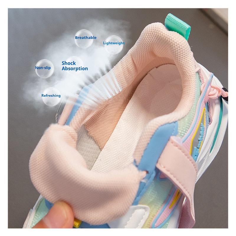 Spring and Autumn New All-match Breathable Soft-soled Girls' Leather Surface Comfortable and Wear-resistant Sports Shoes