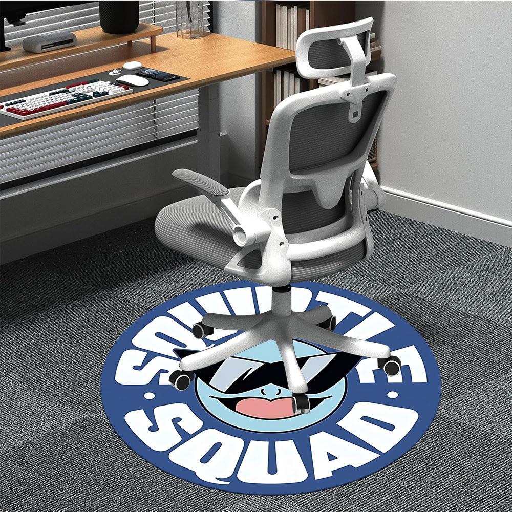 

1pc Squirtle Squad Logo Chair Carpet for Office, Indoor Non-Slip Polyester Fiber Carpet, Machine Washable, Durable Construction yy251205158 80cm by 80cm