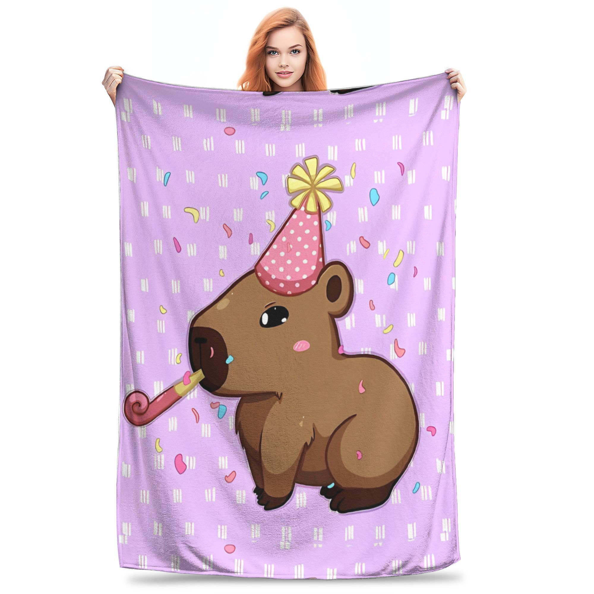 

Cute Capybara Capibara Animal Blanket Fleece Printed Breathable Super Warm Throw Blankets for Bedding Travel Bedspread 75x100cm (30x40inch)