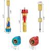 R134A R12 Valve Core Quick Remover Installer, Air Conditioning Adjustable High Pressure (Red) and Low Pressure (Blue) Valve Core Tool, 2 Pack