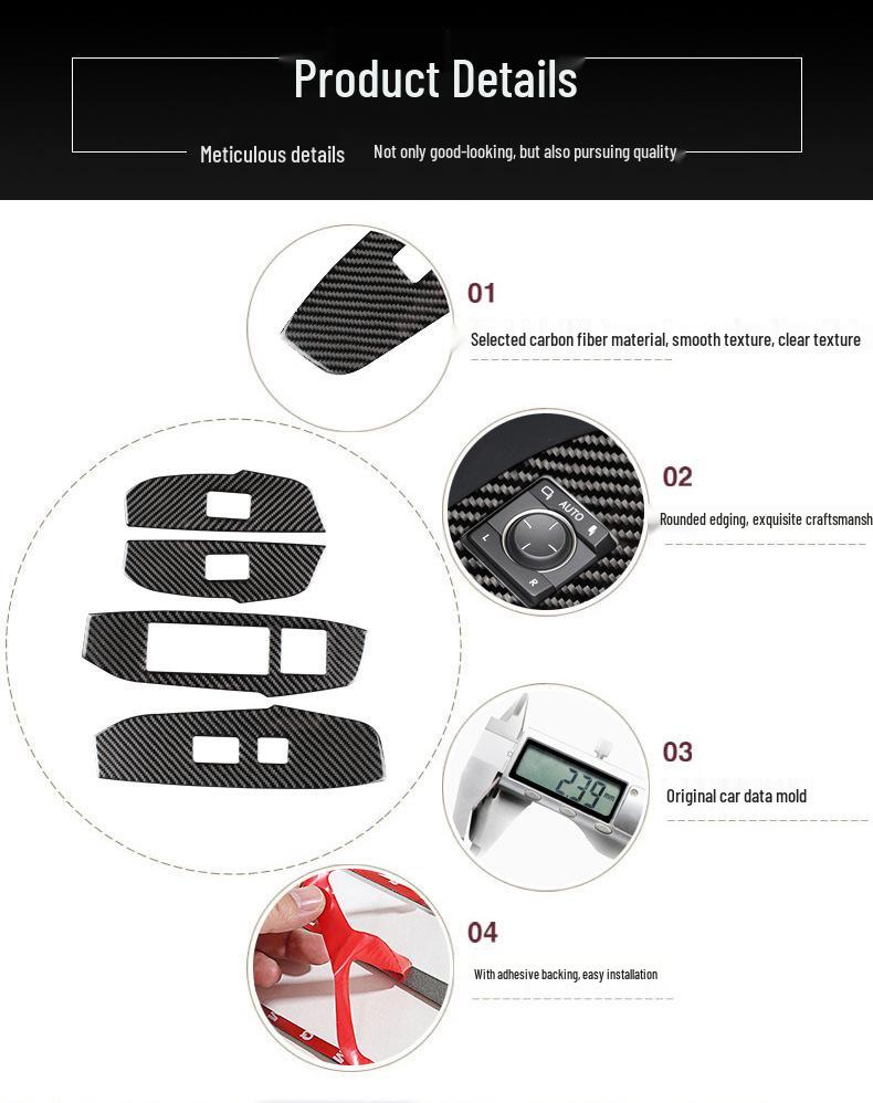 Lexus NX 300h/200t Kohlefaser Fensterheberpaneel Aufkleber (2015-2019)