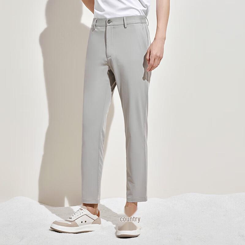 Baoxiniao Men's Seersucker Tapered Cropped Pants