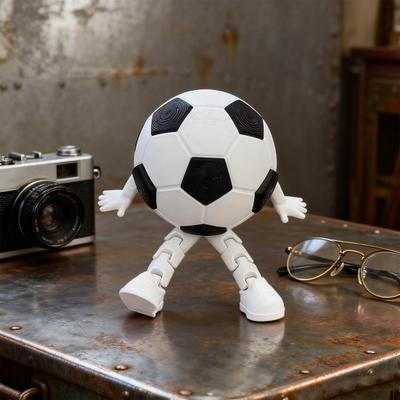 Figurka fotbalisty s kloubovýma nohama Pohyblivé klouby 3D tištěný kreslený fotbalový muž Fidget hračka Stolní dekorace Ozdoba