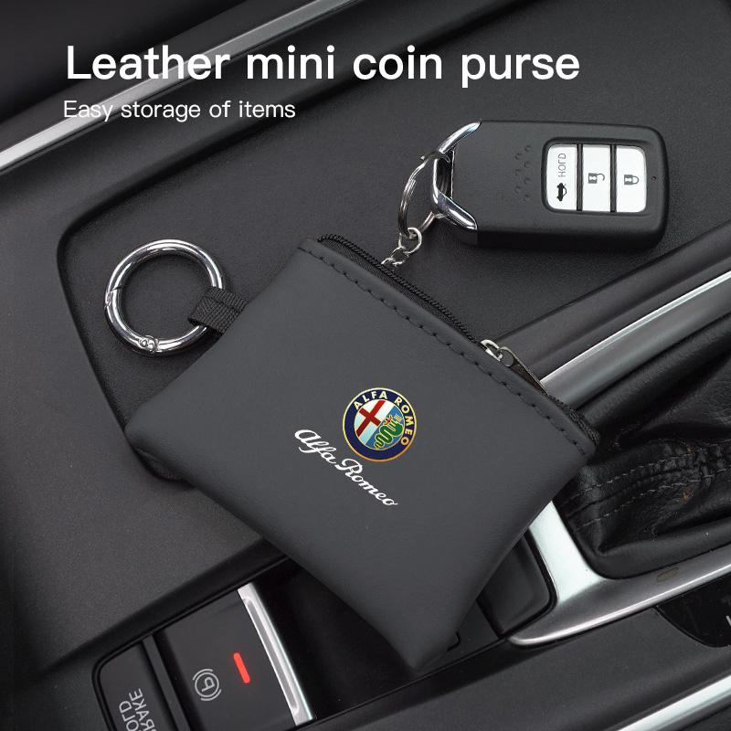 Araba Anahtar Çantası Deri Mini Bozuk Para Cüzdanı Kart Çantası Alfa Romeo 4C 159 Spider Giulia Giulietta 156 Tonale Mito GT166 İçin Organizer Caddy ofh853