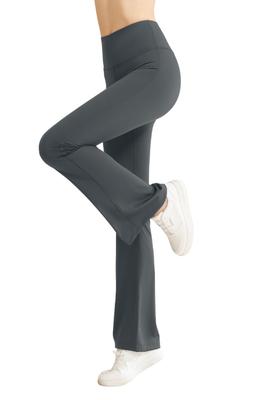 VEROMAN Flare Yoga Beautiful Pants, Leggings, Sports, Stretch, Legs, Ppi-lef075 (Gray, L)