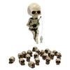 Resin Fishing Skeleton Statue Halloween Decor 20PCS Mini Skull Heads Small Skeleton Ornament for Outdoor Garden Yard Lawn Pond