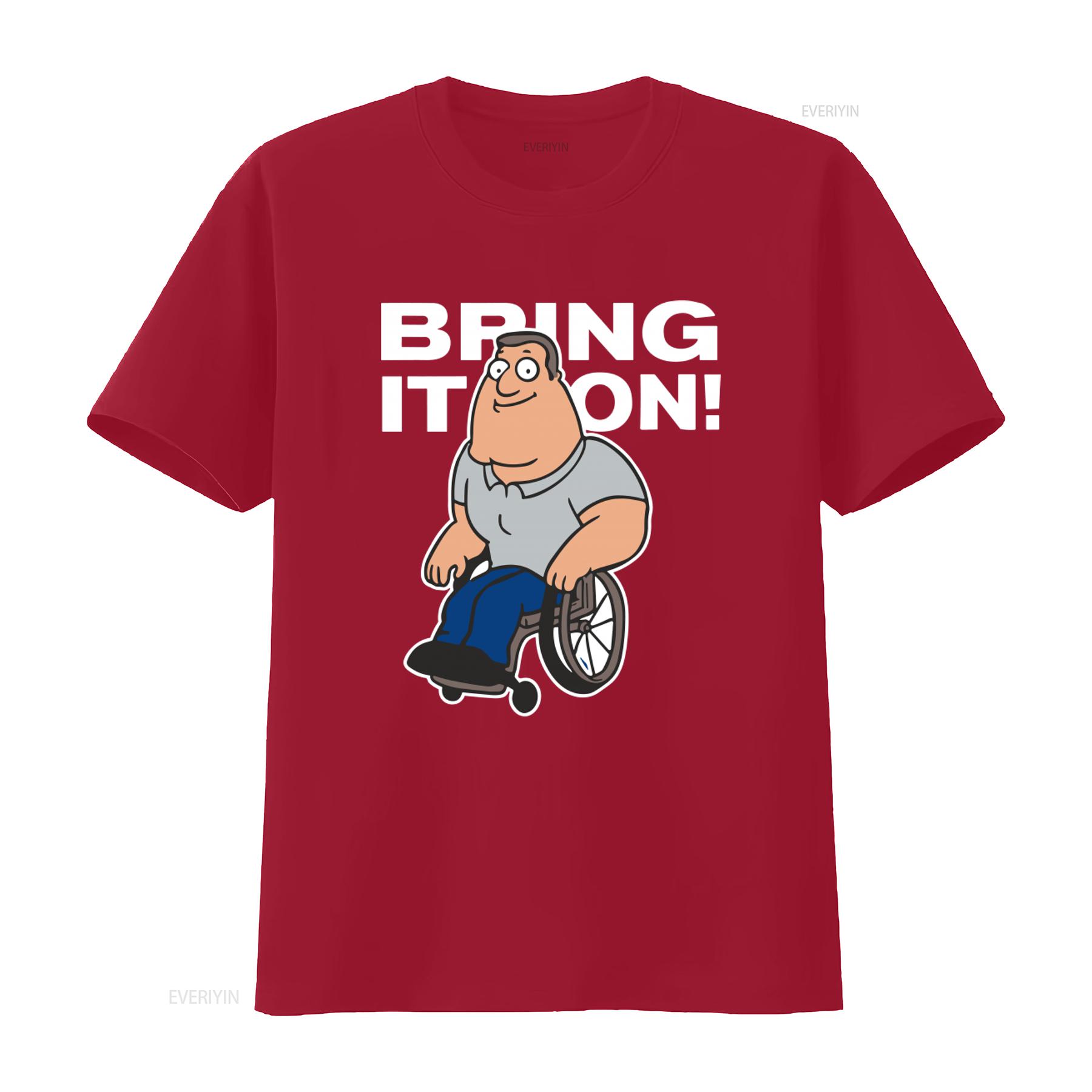 

Mens JOE SWANSON Bring It On Cartoon Print T Shirt Stylish and Comfortable vintage Washed homme Versatile graphic Breathable S