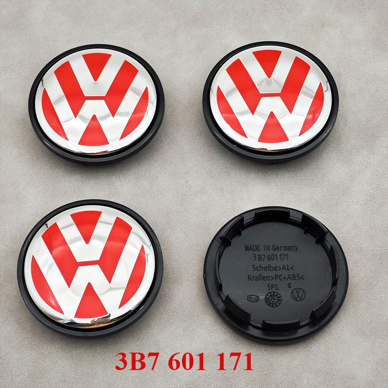 2026 Heiß Für VOLKSWAGEN VW 4 Stück 65mm Rot Blau Auto Radnabenkappen Für Volkswagen VW R GTI Golf 6 Passat CC Magotan Touran Tigu