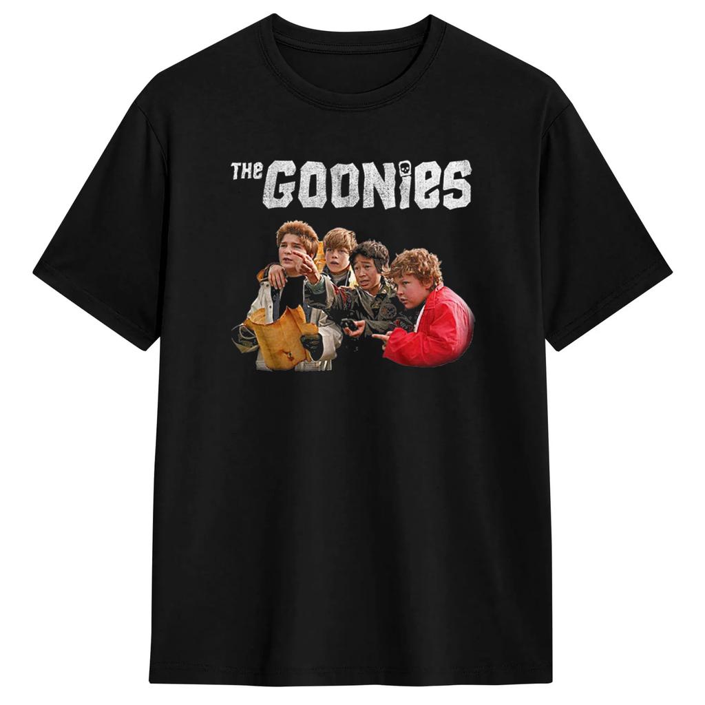 The Goonies Logo and Characters T-Shirts Men Women  Vintage 100% Cotton Tees Crew Neck Short Sleeve T Shirt Big Size Tops