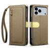 Crossbody Leather Phone Case for iPhone 17 Pro Max Air 16 16E 15 Plus 14 13 12 Zipper Card Slot Wallet Holder Shell with Lanyard
