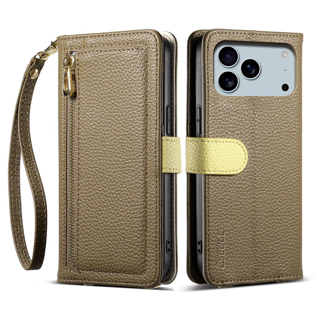 Crossbody Leather Phone Case for iPhone 17 Pro Max Air 16 16E 15 Plus 14 13 12 Zipper Card Slot Wallet Holder Shell with Lanyard