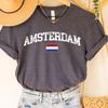 Amsterdam Tee, Amsterdam Netherlands Shirt, Vintage Canal City Travel Tee, Dutch Heritage Graphic T-Shirt Gift