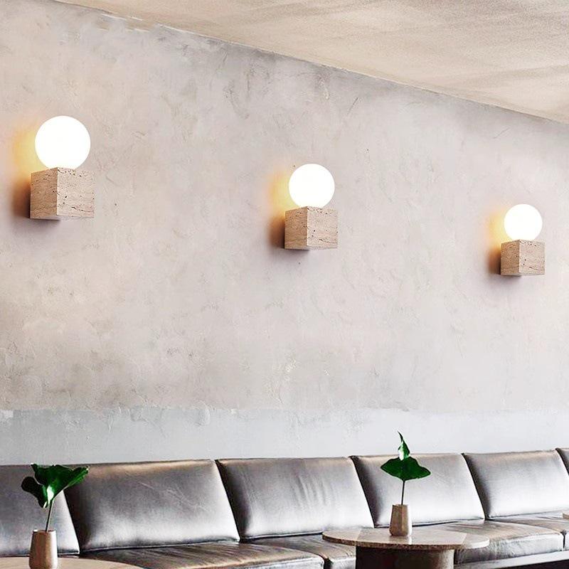 Wabi-Sabi Mid-Century Creme Wandlampe für Schlafzimmer oder Wohnzimmer