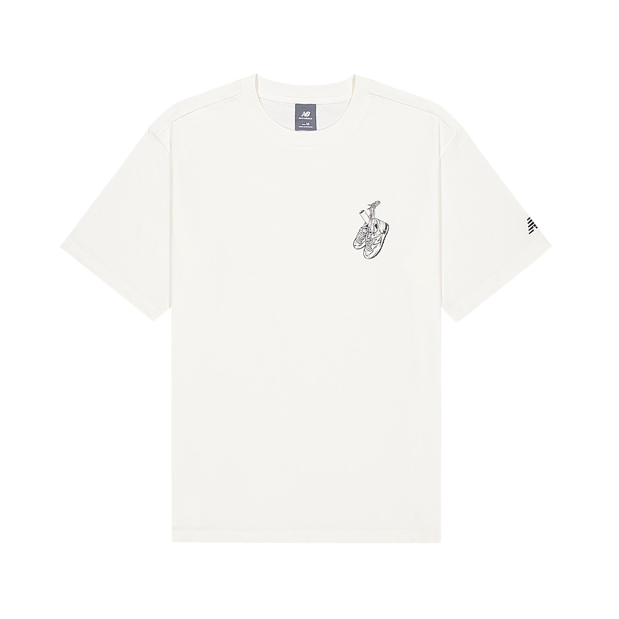 New Balance Crew Neck Short Sleeved T Shirts Men s White MT61891I-CIC L