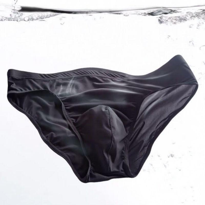 2pcs Men's Ice Silk Sexy Triangle Underwear for Nude Sleeping - Adult Plus Size