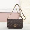 Womens Genuine Leather Crossbody Bag Small Square Quilted Chain Shoulder