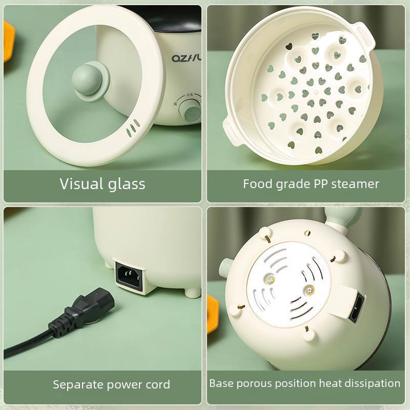 Compact Electric Multi-Cooker: Perfect for Dorms & Small Apartments - Ideal for Single Serving Noodles & More.