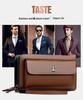 Herren Doppelreißverschluss Business Clutch: Handtasche mit großer Kapazität für Handy und mehreren Kartenfächern