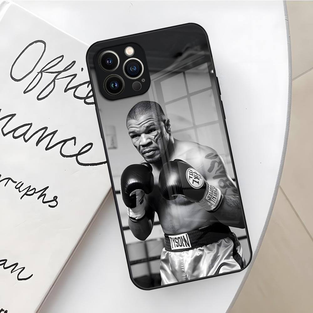 Mike Tyson Boxer Man Phone Case for Iphone 16 15 14 12 11 13 Pro Max Mini X Xr Xs Se 8 Puls glass Cover