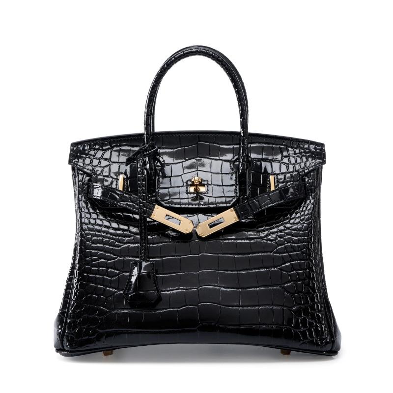 Borsa in pelle di vacchetta di primo strato con motivo coccodrillo bianco, borsa a tracolla di alta gamma, borsa a mano da donna grande in pelle per pendolari