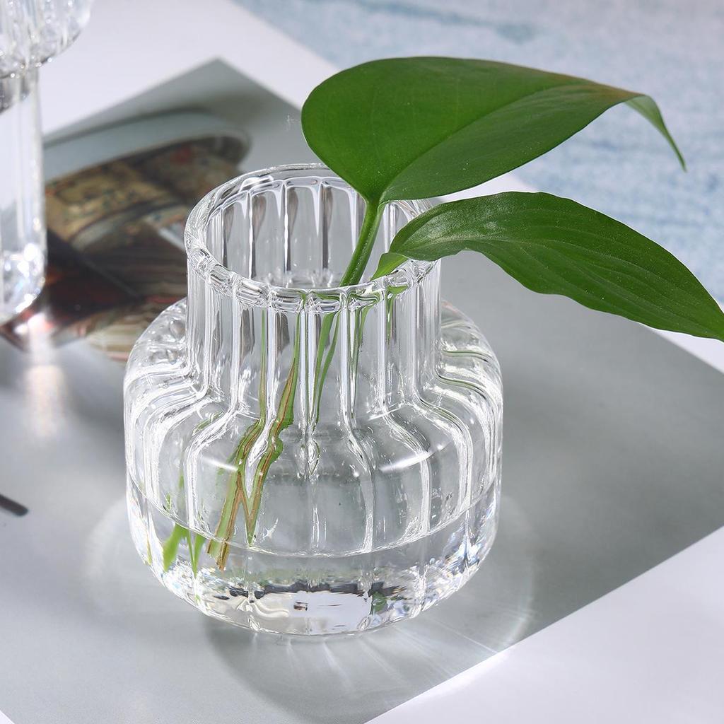 Transparent Glass Vase: Home Desktop Flower Arrangement Decor