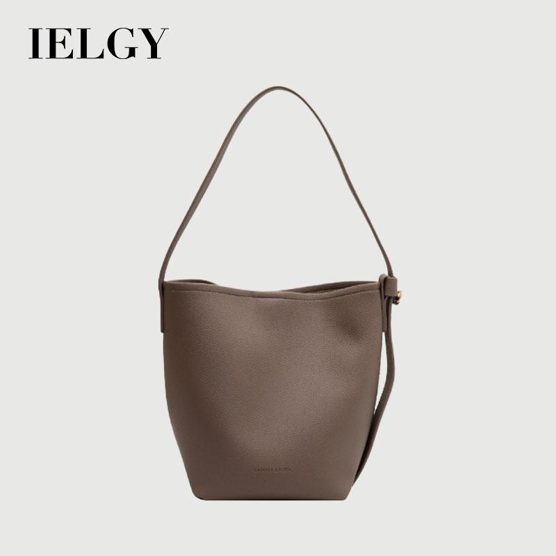 Ielgy Retro Female Bag High-End Feel Cross-Body Niche Design Bucket Bag