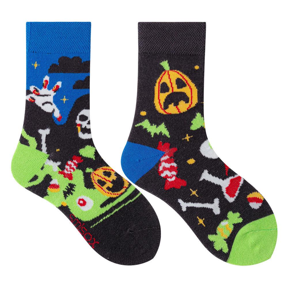 Children's Asymmetrical Cartoon Mid-Calf Socks - Colorful Parent-Child Style, Trendy Fashion for Kids