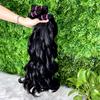 Raw Brazilian Hair Bundle Virgin Hair Bundle Cuticle Aligned Hair Extensions Natural Black Curly Stick Tip Extensions Perruque