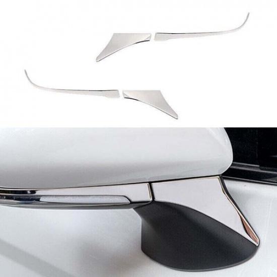Steel For Toyota Avalon Rear View Side Door Mirror Strip 4pcs 2019-2022 Chrome