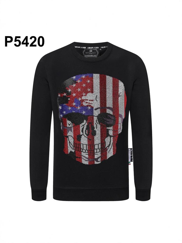 Philipp Plein Mikina s lebkou a kamínky - Pánská trendy street style, Podzimní/Zimní kolekce