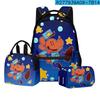 Detective Dog Man Student School Bag Backpack Lunch Bag Pencil Bag Three-Piece Set