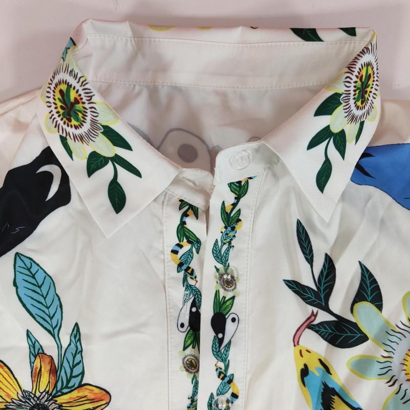 Dress Women's Fashion Suit Casual Loose Shirt Printed Pantsuit