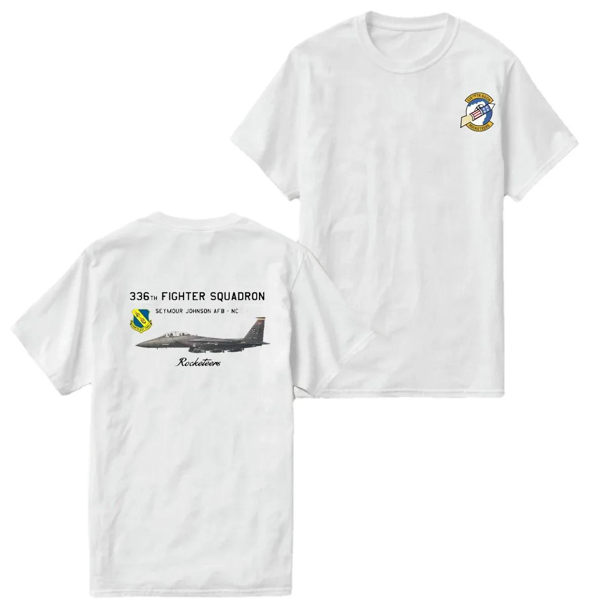 336th F15 Fighter Squadron Rocketeers Squadron TShirt 100 Cotton ONeck Summer Short Sleeve Casual Mens Tshirt Size S3XL S