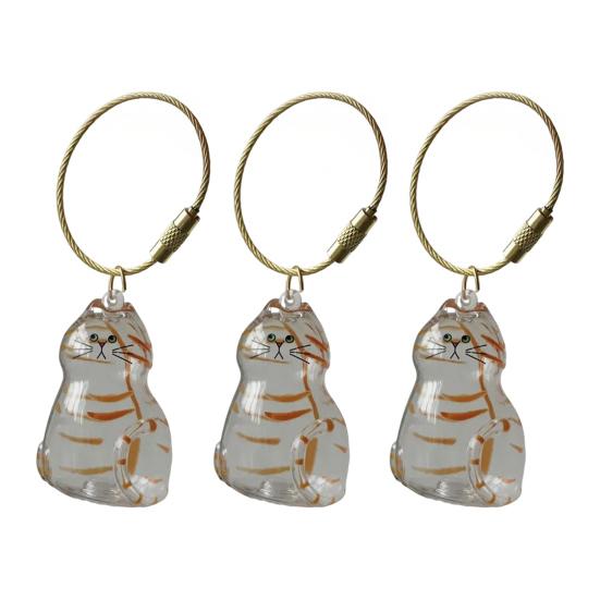 3Pcs Cat Hair Storage Box Keychain Transparent Acrylic Dog Hair Memorial Bottle Pet Hair Collector Container Key Ring Pet Owner Keepsake Gift