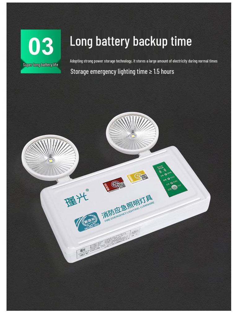 Punch-Free Double-Headed Emergency Exit Light - 24V/220V Corridor Safety Evacuation