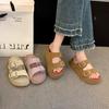 Retro-Style Fashionable Thick-Sole One-Strap Sandals
