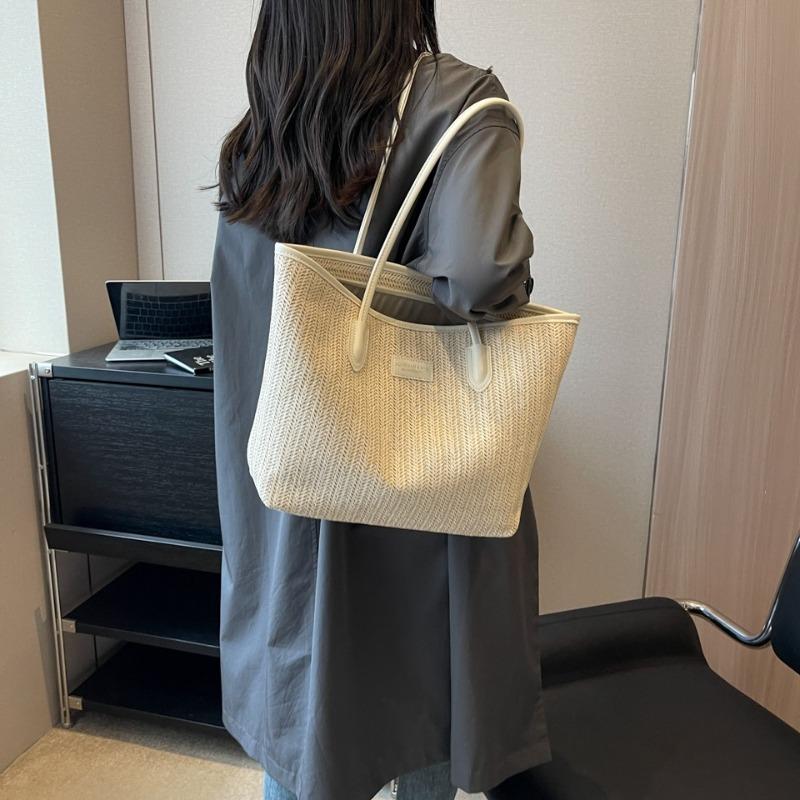 Woven Bag Versatile Large-capacity Bag Women's New Summer Commuter Straw Woven Shoulder Tote Bag Foreign Niche