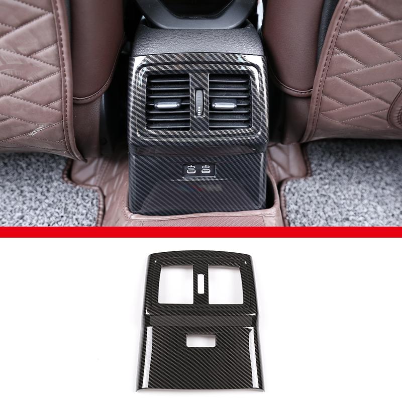 Für BMW X1 F48 X2 F47 2016-21 ABS Kohlefaser Auto Hintere Reihe Klimaanlage Luftauslass Rahmen Dekorativer Aufkleber Auto Zubehör