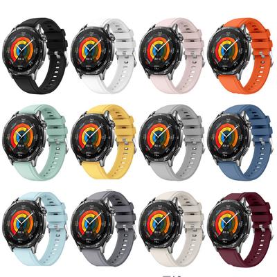 22mm Silikonarmbänder für Huawei Watch GT5 46 Uhrenarmband mit gleichfarbiger Schnalle Armband für Huawei Watch GT5 Pro 46mm