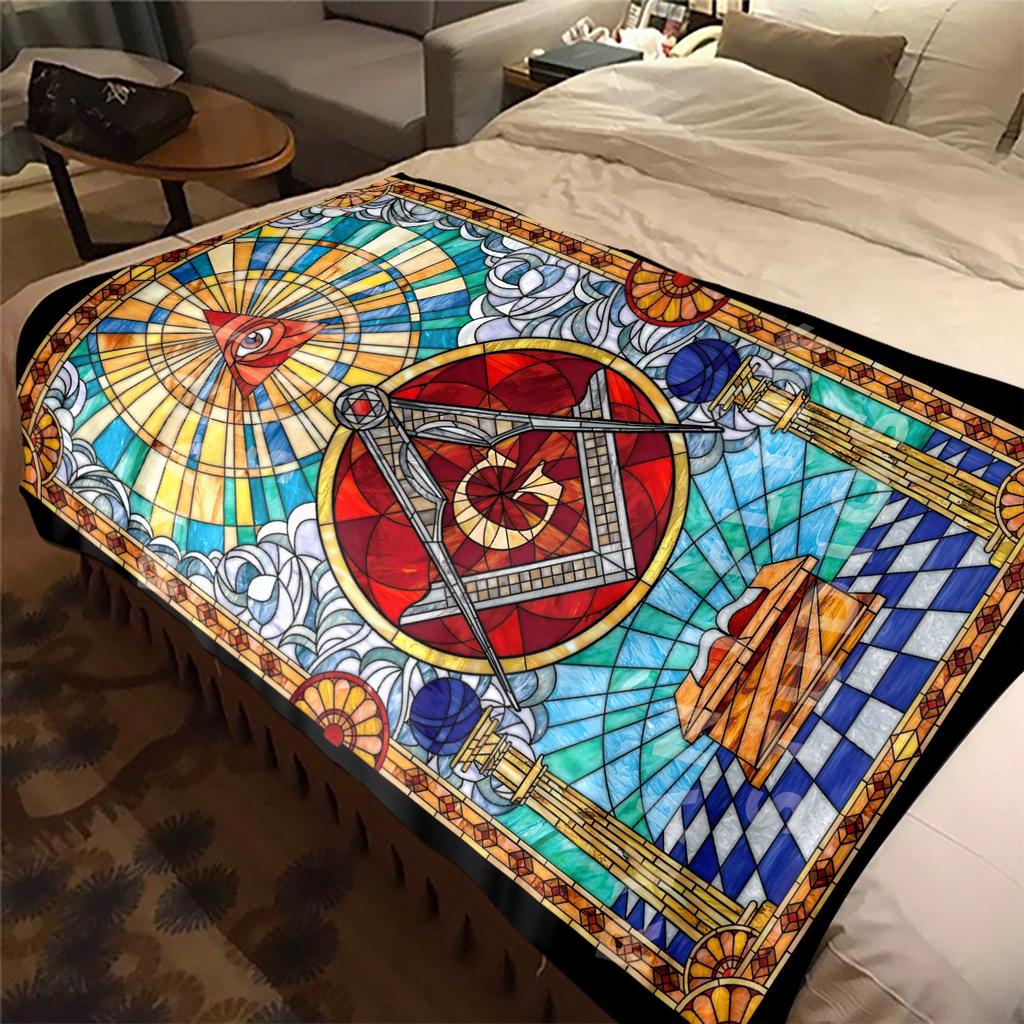 1PC Freemason Home Suitable All Seasons Soft Comfortable Blanket Sofa Office Travel Home Use Great Gift Idea