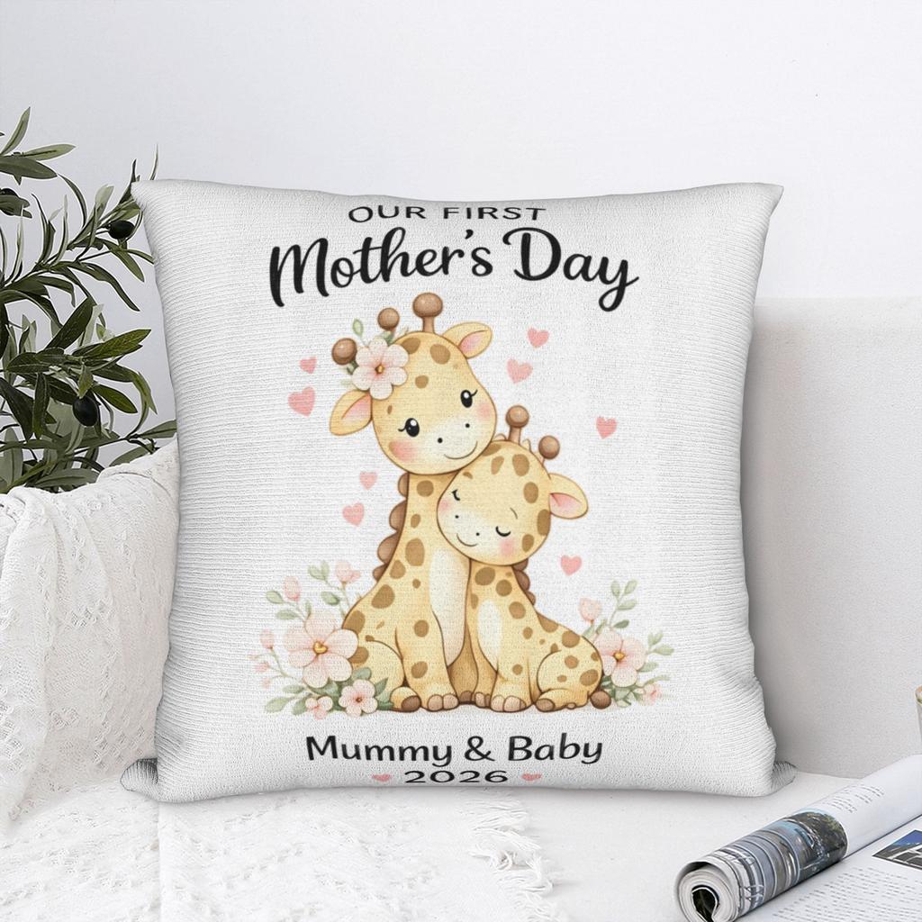 Our First Mothers Day Together Pillow Cover Retro Trendy Pillow Case For Couch Sofa Bedroom Comfy Cushion Cover Gift