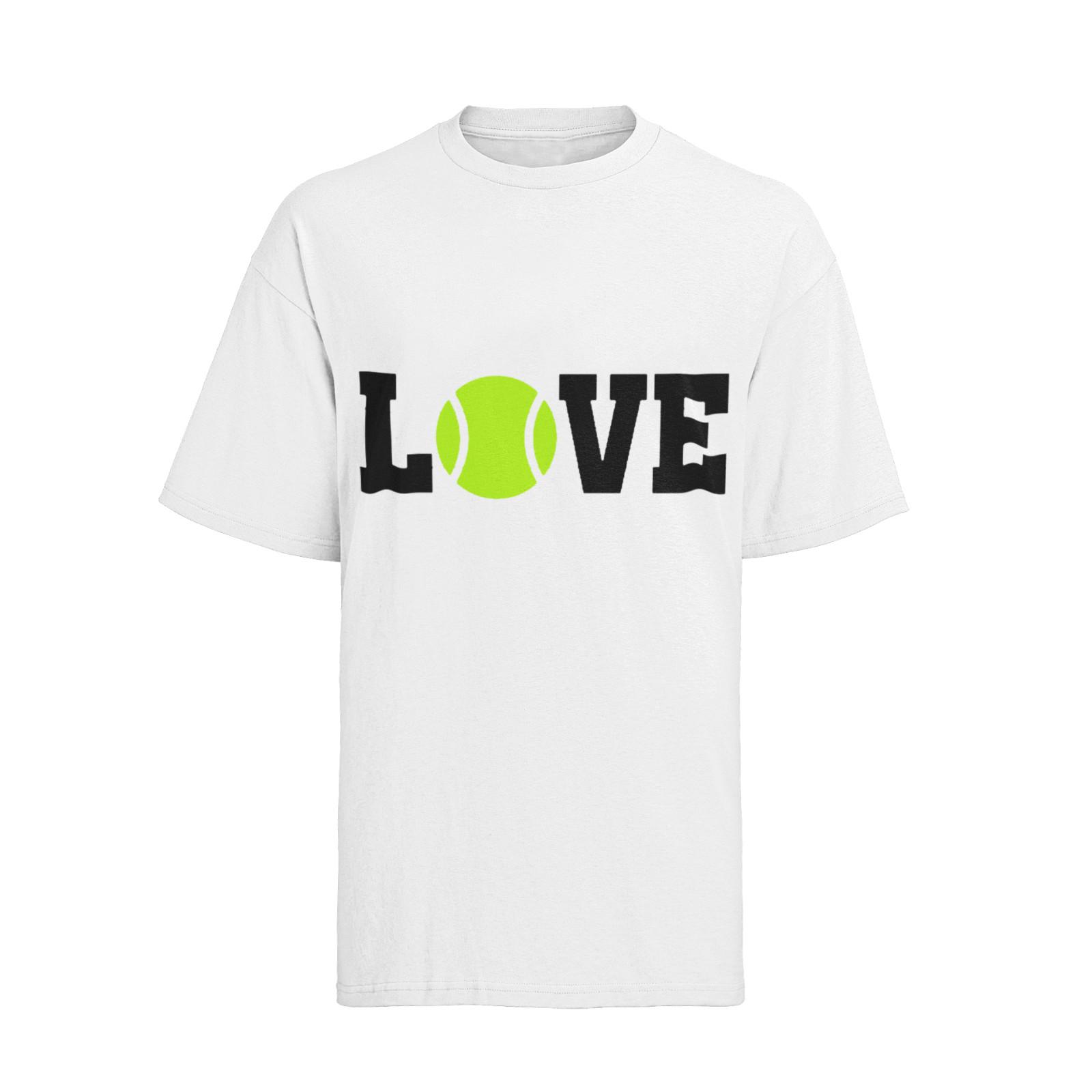 Herren Bio Baumwolle T-Shirt Mens Womens Tees Top Spo0rt Motive Tennis Wimbelton Love 2XL
