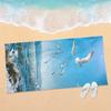 Seagull Ocean Print Beach Towel Coastal Seaside Wave Design Quick Dry Absorbent Microfiber Towel for Beach Camping Travel