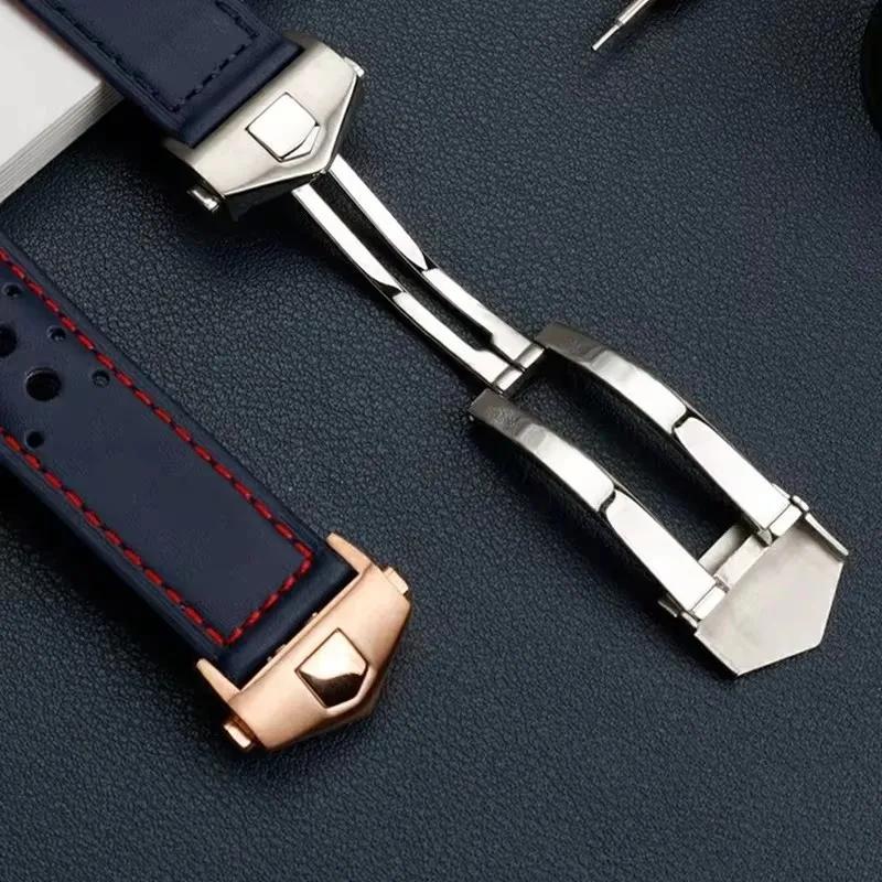 Cinturino per orologio in pelle di vacchetta Per TAG Heuer MONACO CARRERA Sostituzione cinturino CAW211M 211P CAW211R 211T Braccialetto in vera pelle da uomo 22mm