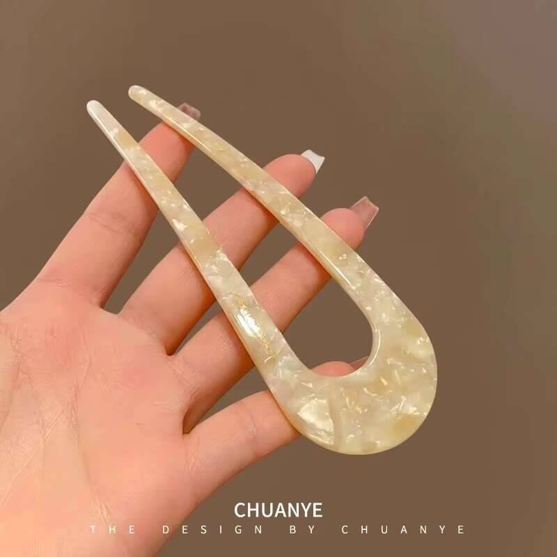 

Модная элегантная заколка для волос с мраморным узором для женщин, акриловая U-образная шпилька для волос, аксессуары для волос, ювелирные изделия, заколки для волос, ювелирные изделия