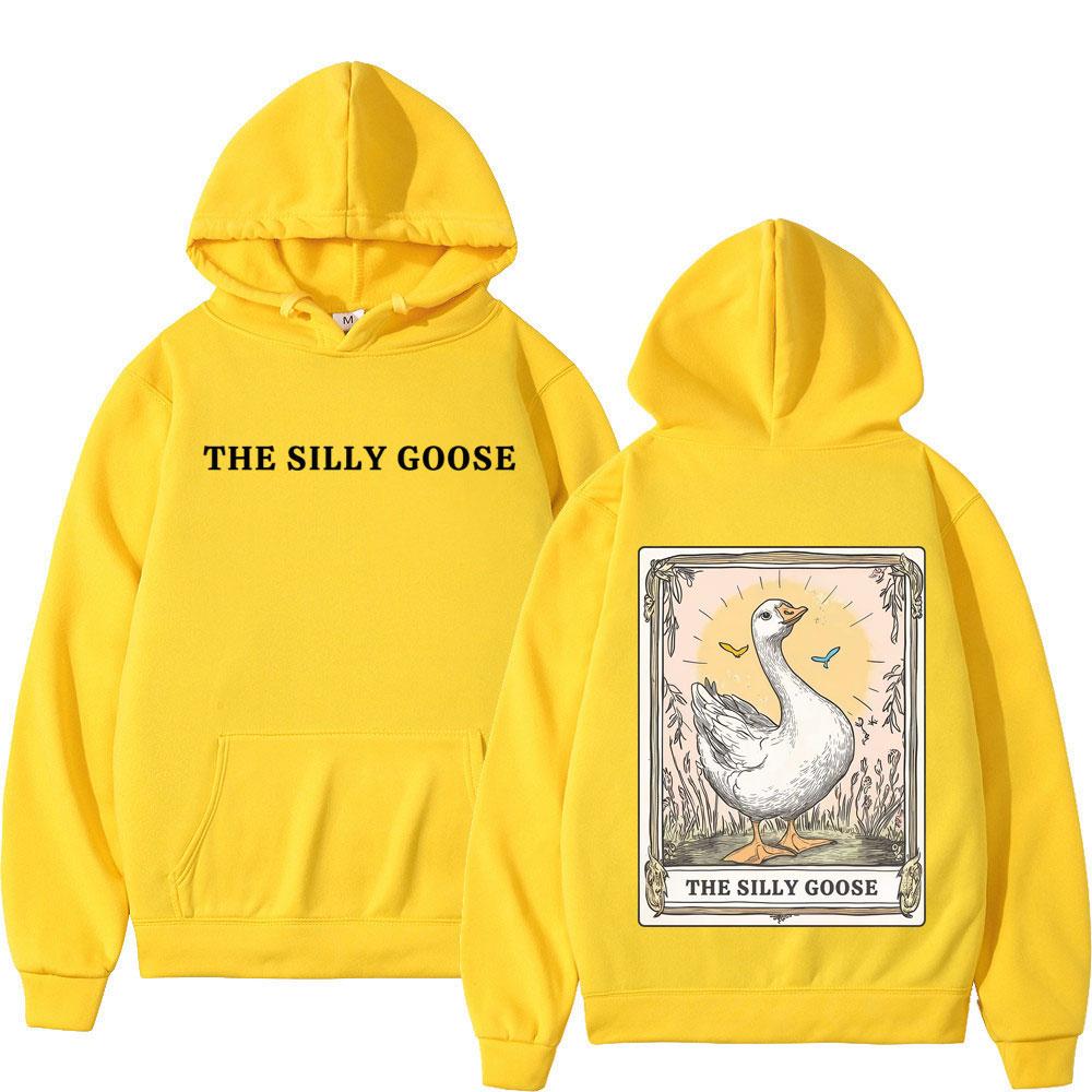 Silly Goose Tarot Card Funny Meme Graphic Hoodie Men Fashion Clothing Pullover Autumn Winter Aesthetic Sportswear