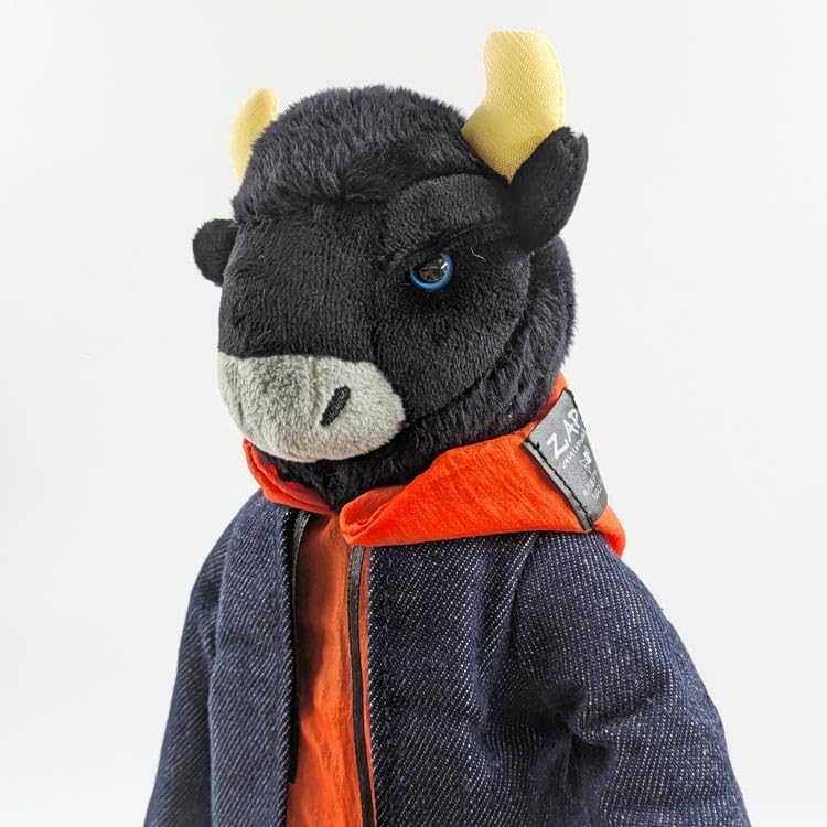 Naito Design Institute ZAP ANIMALS Plush Toy, Small Bison, 46368